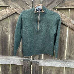 Wool  Hart Schaffner Marx Forest Green Zip-Up Sweater